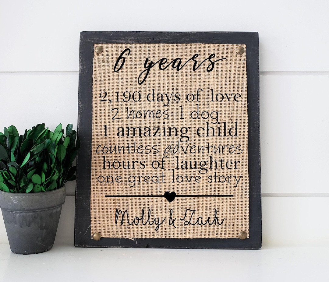 6 Year Anniversary Gift, Personalized Anniversary Gift for Husband, Personalized Anniversary