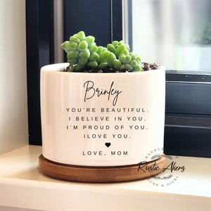 Personalized Gift for Daughter, My Daughter, Personalized Succulent Planter, Custom Plant Pot, Daughter's Birthday, Gift from Mom and Dad