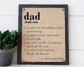 gift for dad from daughter, Christmas gift for dad, personalized gift for dad, gift for dad from kids, definition print, dad birthday