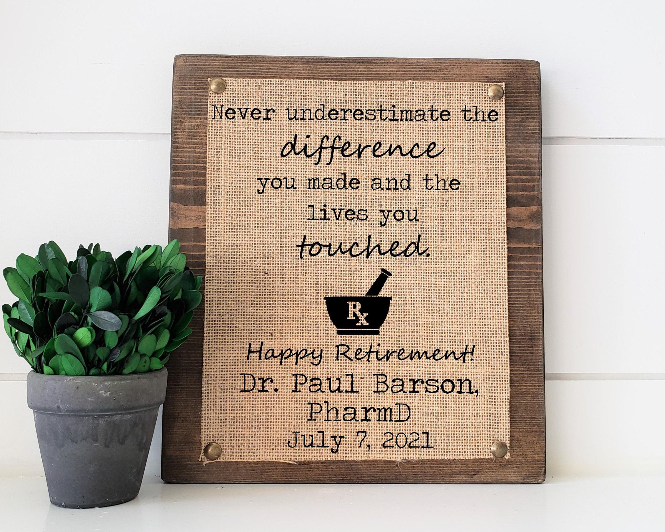 retirement gift for pharmacist, pharmacist gift, gift for pharmacist, pharmacy gift, retirement gift, never underestimate the difference you