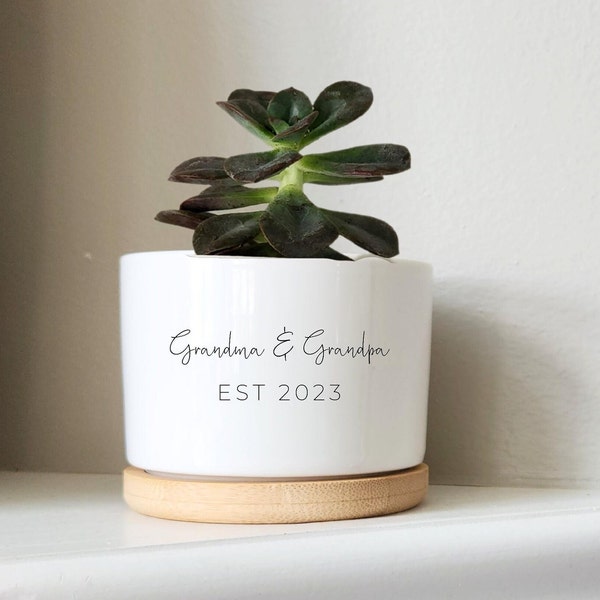 Personalized Gift For Grandparents, New Grandparents Gift, Grandma Gift, Grandma and Grandma Established, Custom Planter, Succulent Pot