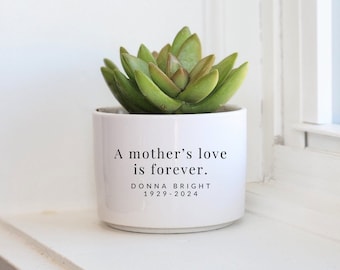 Regalo conmemorativo para mamá, El amor de una madre es eterno, Maceta conmemorativa, Regalo de pésame, Regalo de condolencia, Regalo funerario