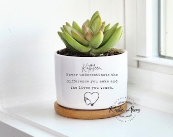 Nurse Gift Personalized - Ceramic Mini Succulent Planter - Healthcare Appreciation Gift