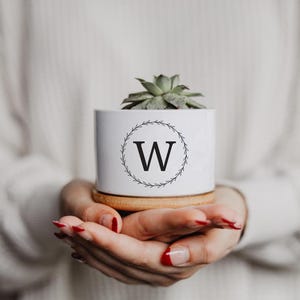 Personalized Mini Planter – Custom Last Name or Initial, Small Succulent Pot, Cute Keepsake Gift for Home or Desk