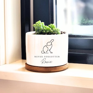 pet memorial planter, bunny memorial, loss of pet gift, personalized gift flower pot, loss of pet rabbit, pet memorial gift