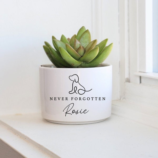 pet memorial planter, dog memorial, loss of pet gift, personalized gift flower pot, loss of dog, pet memorial gift