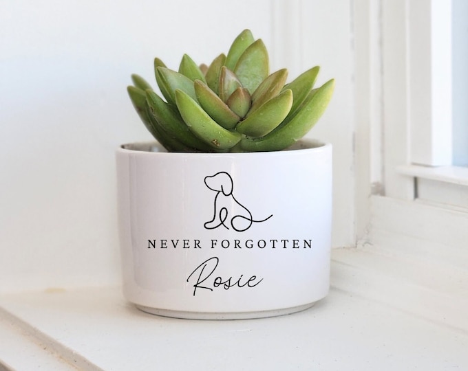 pet memorial planter, dog memorial, loss of pet gift, personalized gift flower pot, loss of dog, pet memorial gift