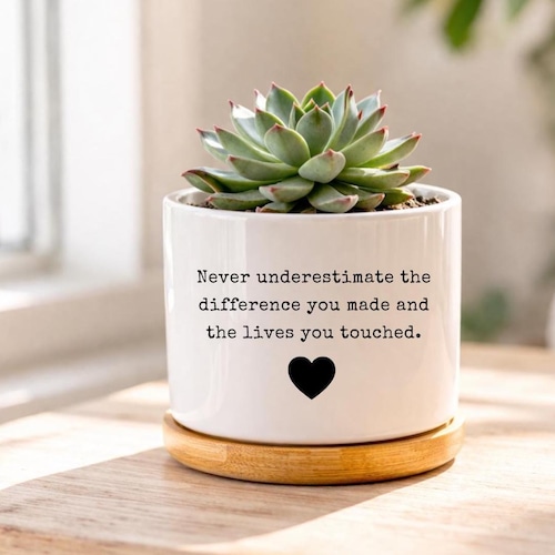 Wertschätzungsgeschenk, Mitarbeiter in den Ruhestand, Geschenk für Chef, Geschenk für Mitarbeiter, unterschätzen Sie nie den Unterschied, den Sie gemacht haben, benutzerdefinierte Blumentopf