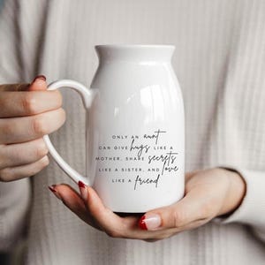 Ceramic Vase Gift for Aunt, Flower Pot of Aunt, Flower Vase Gift, Custom Planter Gift, Personalized Vase image 2