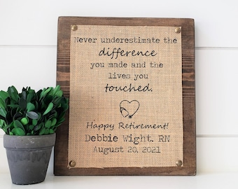 retirement gift for nurse, nurse gift, gift for nurse, nurse retirement gift, never underestimate the difference you