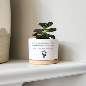regalo di pensionamento per veterinario, pensionamento per tecnico veterinario, fioriera per piante grasse, vaso in ceramica, fioriera personalizzata, regalo di pensionamento personalizzato