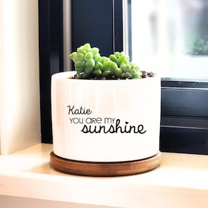 Eres mi rayo de sol. Regalos para hija, regalo sentimental para niña, regalo para amante de las plantas, maceta pequeña, idea de regalo para amantes de las plantas.