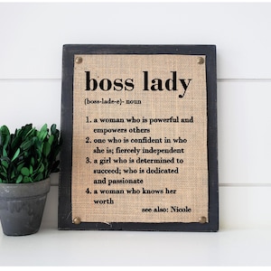 Boss Lady Personalized Gift, Gift for Boss Lady, Boss Gift for Woman, Girl Boss Definition Print, mentor gift, Boss babe, gift for friend