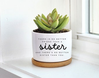 Sister Gift, There's No Better Friend Than a Sister, Sister Birthday Gift, Personalized Planter, Custom Plant Pot, Succulent Gift