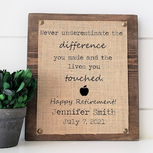 teacher retirement gift, retirement plaque, teacher retirement gifts, gift for teacher, retirement gift