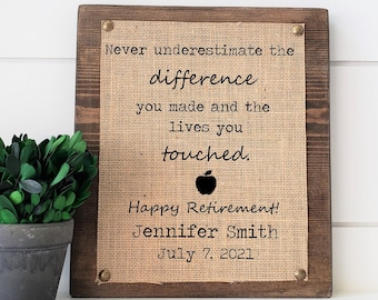 teacher retirement gift, retirement plaque, teacher retirement gifts, gift for teacher, retirement gift