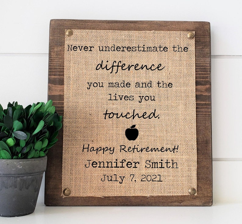 teacher retirement gift, retirement plaque, teacher retirement gifts, gift for teacher, retirement gift image 1