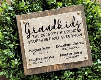personalized sign for grandma, grandparent gift, grandkids, the greatest blessing your heart will ever know, handmade, farmhouse decor
