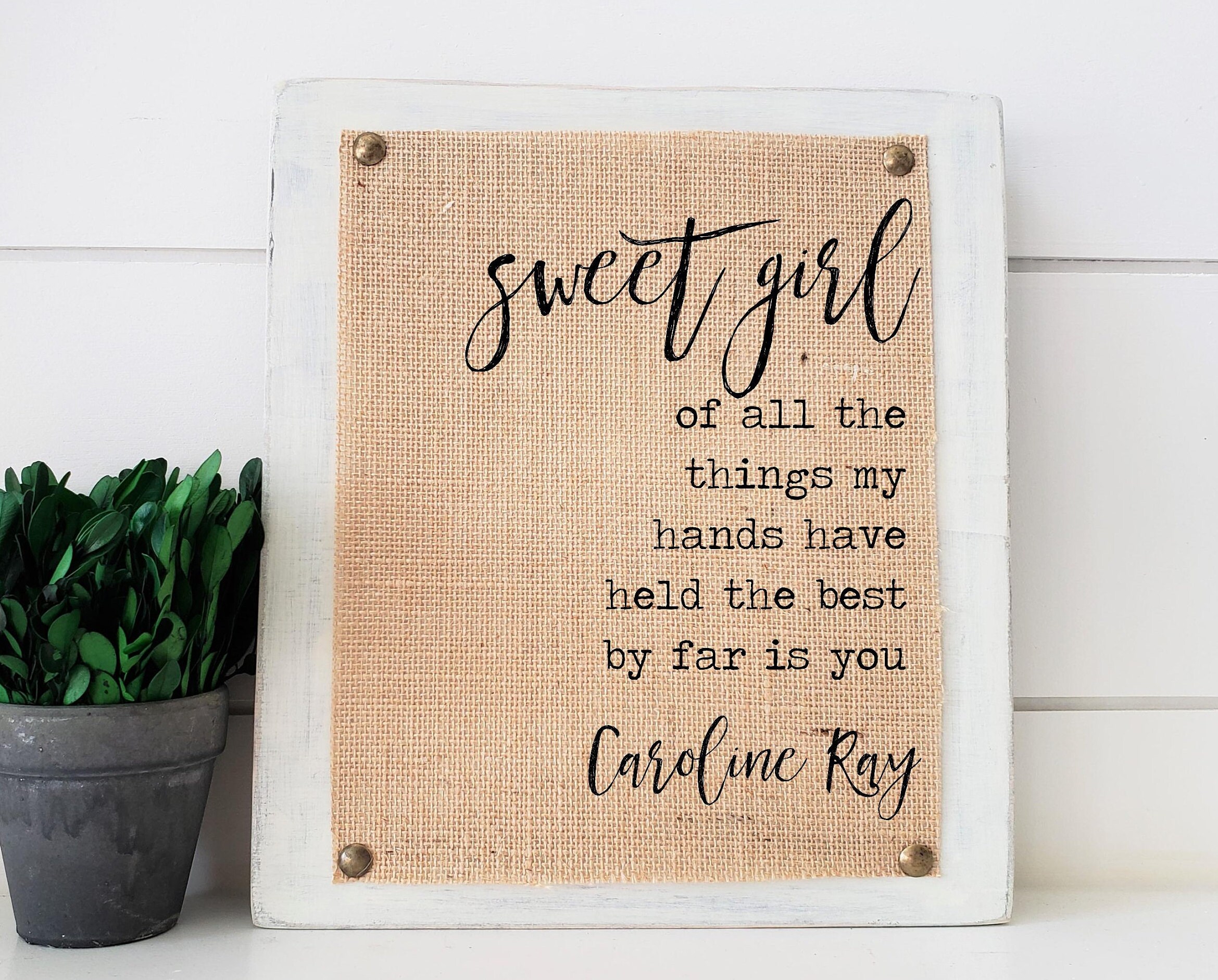 Personalized baby shower gift baby name sign baby girl Etsy