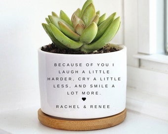 Wixelon Regalo Amica Natale,Regalo Amica Compleanno,Regali Originali per Amiche,Regalo Migliore Amica,Idee Regalo Amica,Regalo Amica Speciale,Vaso di Succulente,Regali per Amica,Regali Amiche