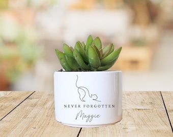 Cat Memorial Gift, Remembrance Gift, Pet Memorial Gift, Loss of Pet, Loss of Cat, Custom Flower Pot, Never Forgotten, Memorial Planter