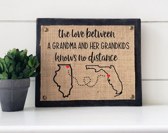 long distance grandma, gift for grandma from grandkids, grandkids moving gift, grandma moving gift, family map, personalized map