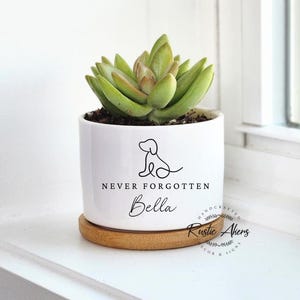 Personalized Dog Memorial Planter, Dog Memorial Gift, Pet Memorial Plant Pot, Succulent Planter, Live Plant Gift