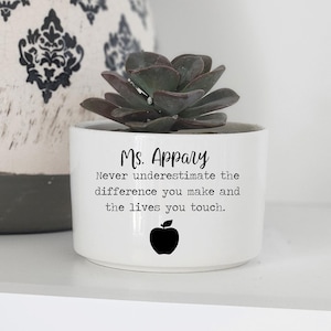 Gift for Teacher, Teacher Gifts, Personalized Planter for Teacher, Teacher Christmas Gift, Custom Flower Pot, Gift For School Staff, Plant
