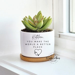 Personalized Gift for Nurse, Healthcare Worker Gift, Thank You Gift, Personalized Succulent Planter, Small Plant Pot, Appreciation Gift