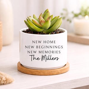 New Home, New Memories, New Beginnings, Closing Gift, Realtor Gift, Housewarming, Personalized Planter, Custom Succulent Pot