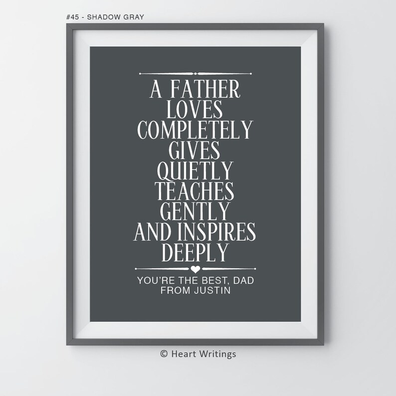 Father and Son Print Personalized Father/'s Day Gift Dad Birthday Present Dad Gift Father Son Father Gifts From Son Father Son Quote
