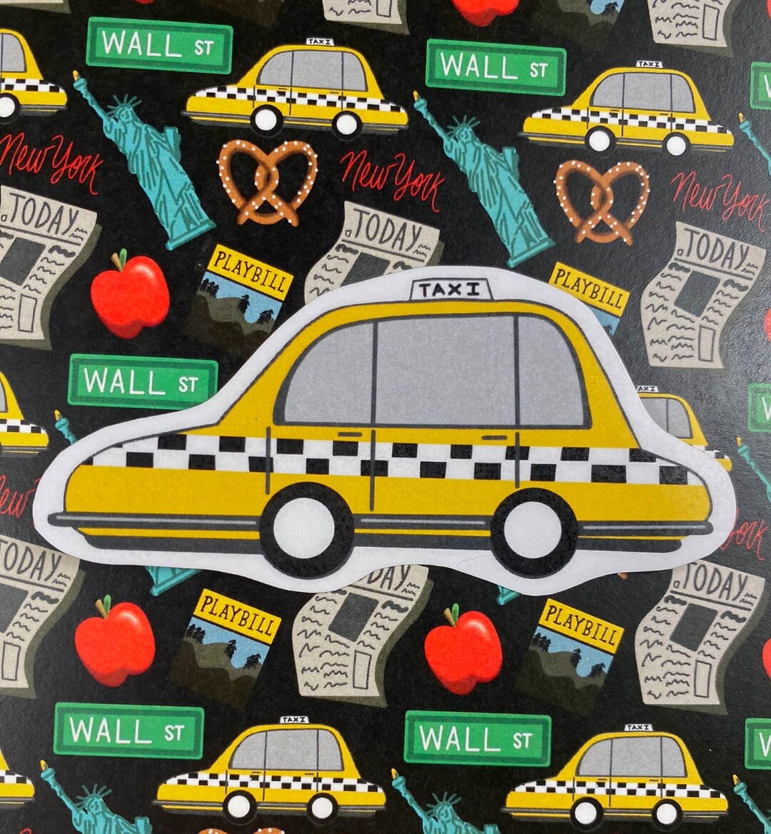 New York Well Traveled Collection Taxi Cab Die Cut Sticker Stationery ...