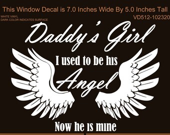 Daddys Girl Memorial Vinyl Decal | Car Decal | Window Decal | Angel Decal