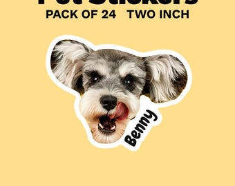 Custom Pet Stickers from Photo, Personalized Dog or Cat Die Cut Sticker with Name, Pet Portrait Gift for Pet Lover, Pet Memorial