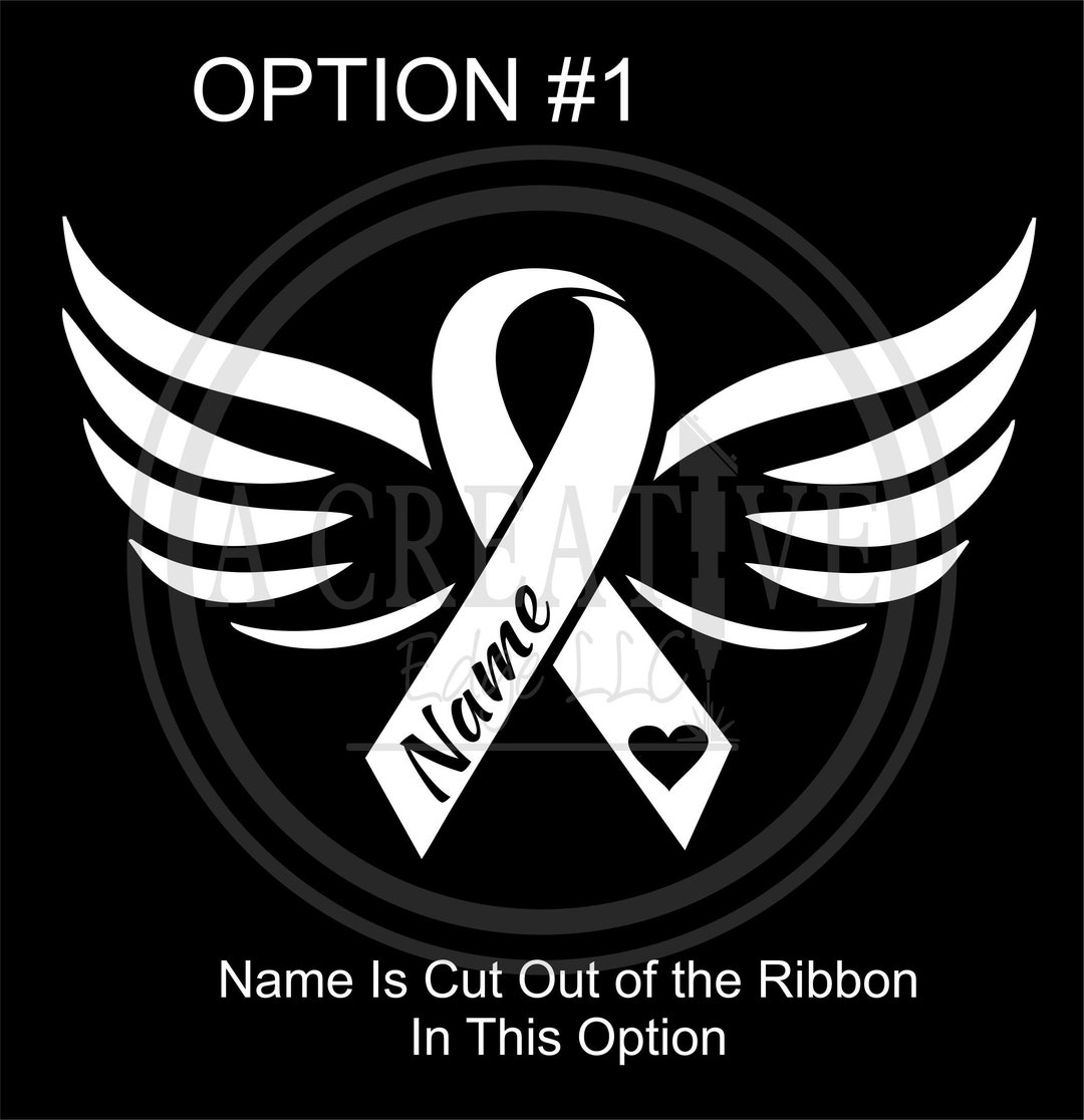 Memorial Personalized Cancer Ribbon With Name #4 Car Decal - Etsy