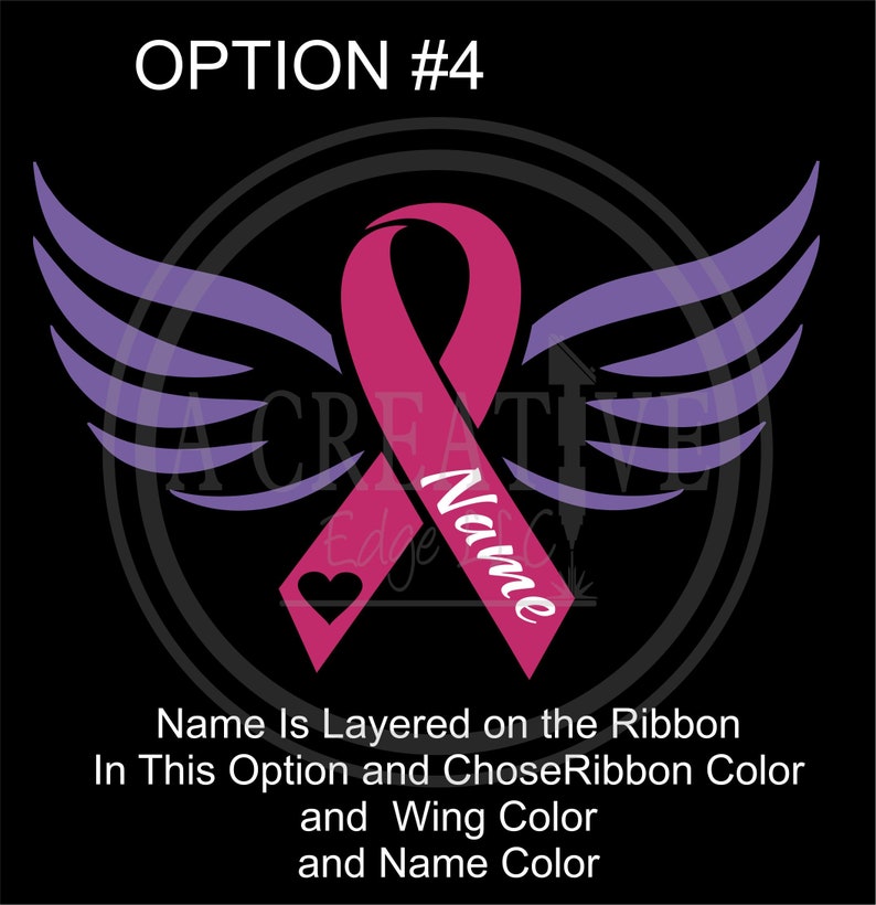 Memorial Personalized Cancer Ribbon With Name #4 Car Decal - Etsy
