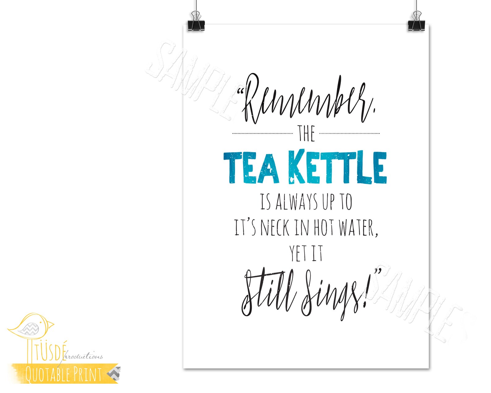 Tea Kettle/sings 5x7 Typographic Foodie Print Etsy