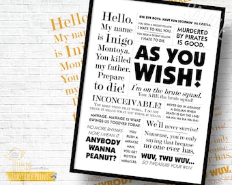 The Princess Bride! - 11x14" Custom Print, Movie Quote, Poster