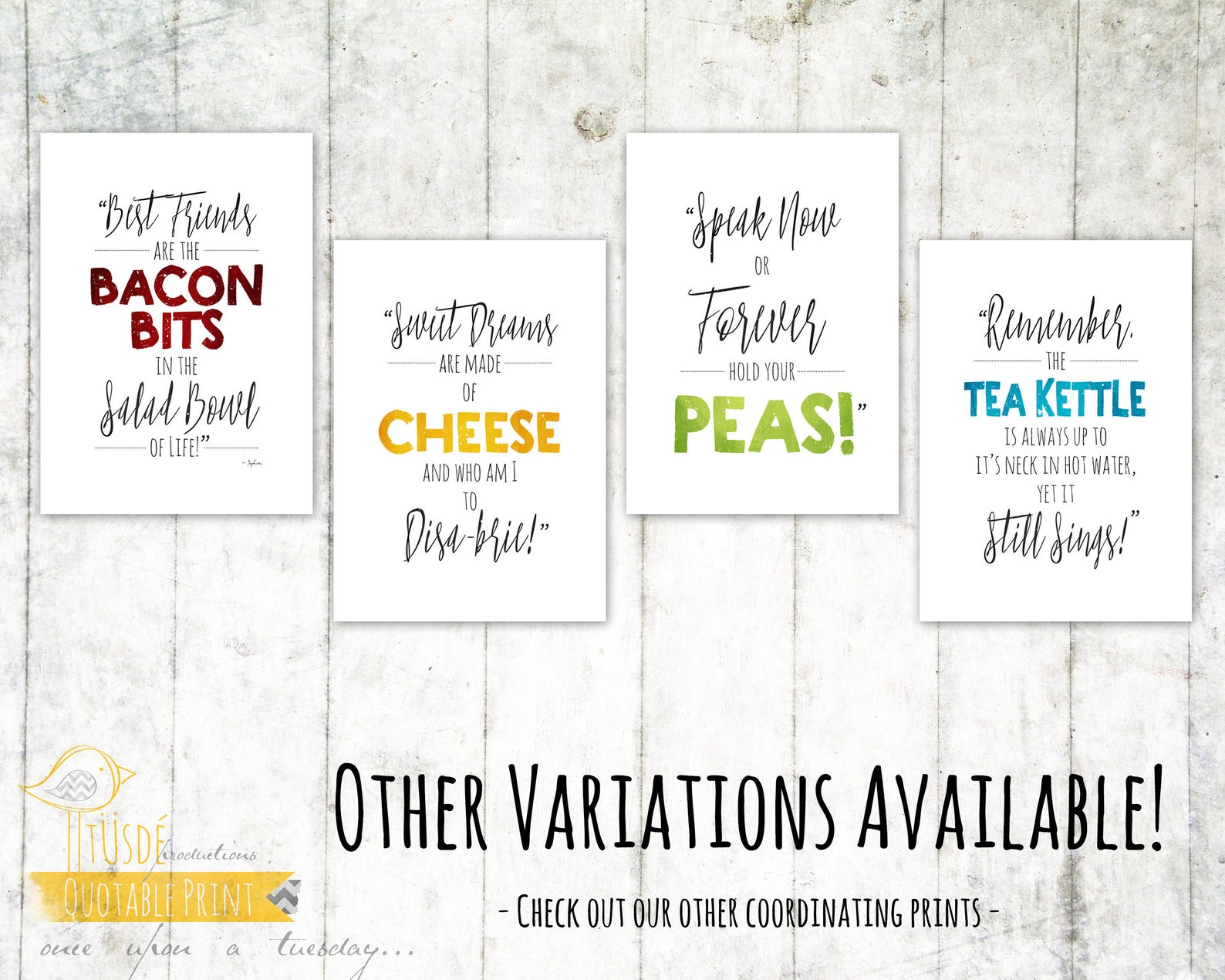 Tea Kettle/sings 5x7 Typographic Foodie Print Etsy