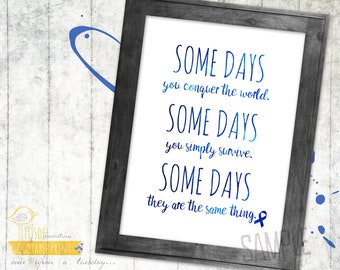 Inspirational Quote Print – Some Days, Blue Ribbon (5x7in Digital Download)