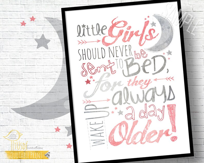 Little Girls Nursery Quote 11x14 Custom Print Etsy