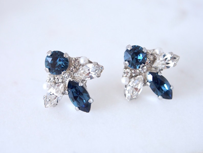 Blue Swarovski earrings Recommended Very popular silver jewelery wedding bridal