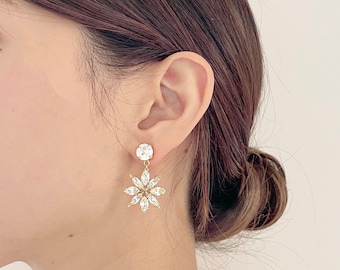 Crystal cluster earrings, wedding earrings,  wedding dangle earrings, hypoallergenic bridal earrings, crystal chandelier earrings, Swarovski