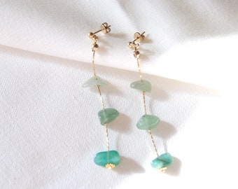 Green Jade Dangle Earrings green stone earrings, jade stone earrings, natural stone earrings, gemstone earrings, birthstone earrings gift