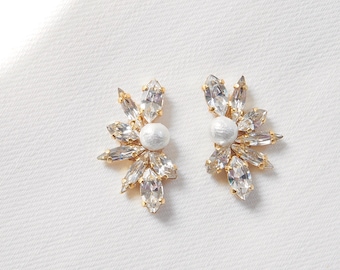 Swarovski earrings, crystal cluster earrings, wedding earrings, bridal earrings, Hypoallergenic earrings, wedding cluster, crystal earrings