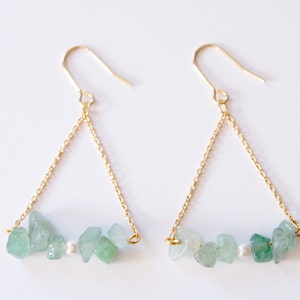 Green Jade earrings, green stone earrings, jade stone earrings, natural stone earrings, gemstone earrings, birthstone earrings, gift for her