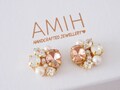 Swarovski earrings, bijou earrings, pearl cluster, white opal earrings, bridal clip on, Hypoallergenic earrings, bridesmaids earrings