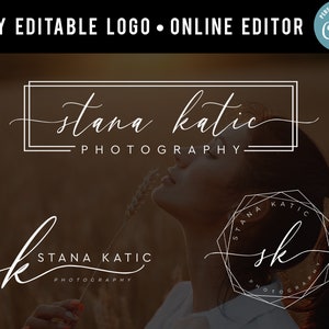 Photographer Logo, Photo Watermark, Signature Logo Set, Circle Logo, Esitable Logo, Branding Kit, Photo Copyright, DIY Logo design