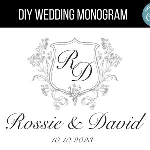 DIY Wedding Monogram, wedding stamp, wedding badge, luxury wedding monogram