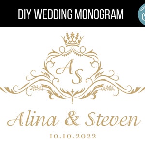 DIY Wedding Monogram, wedding stamp, wedding badge, Royal wedding monogram